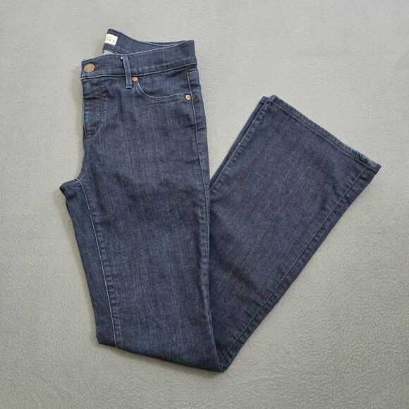 Ann Taylor LOFT Women 27/4P Flare Mid Rise Dark Wash Jeans - Picture 1 of 13